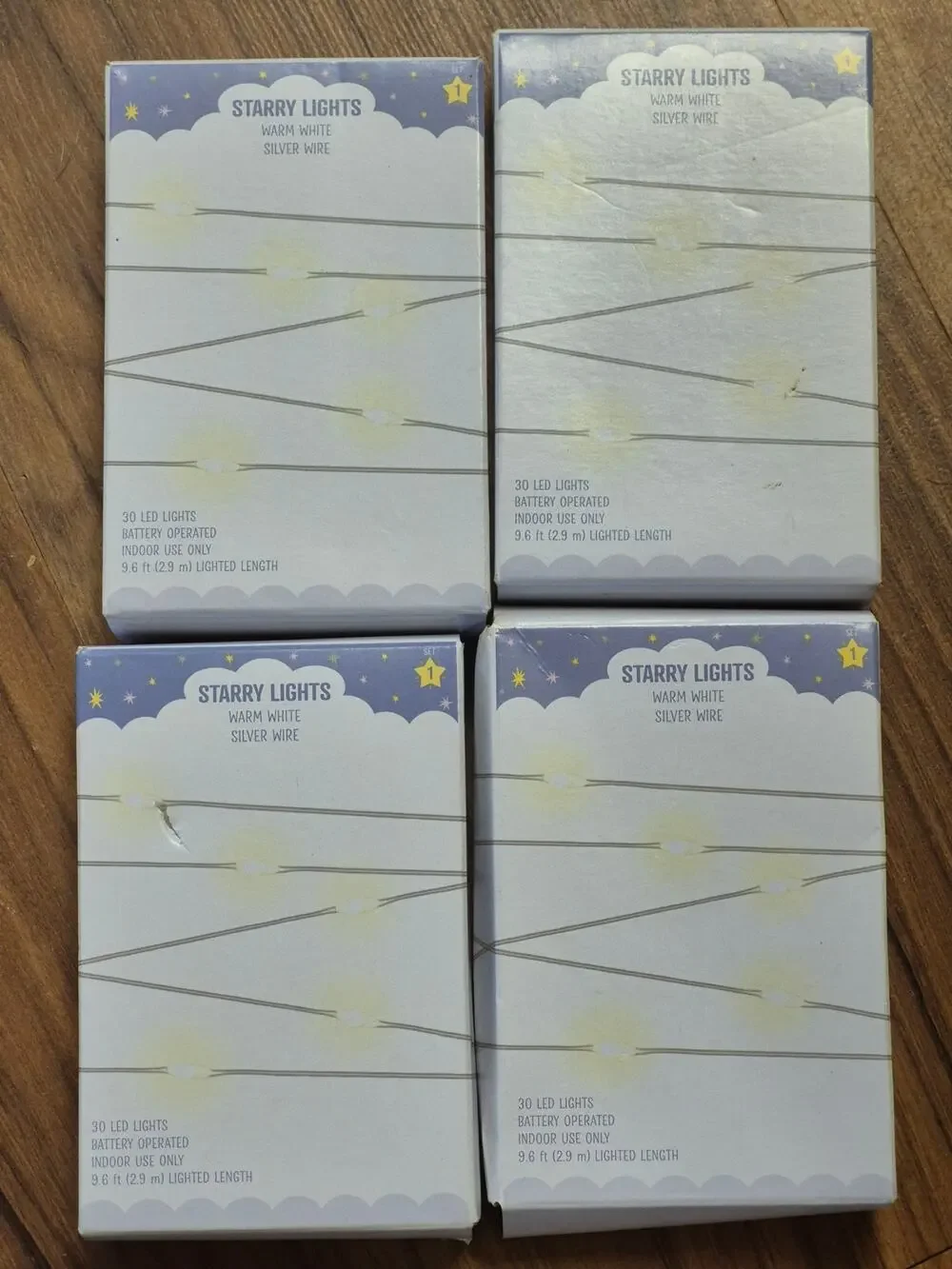 Target 4 Pack of 30 LED String Lights Warm White Silver Wire Indoor Lights 40 ft